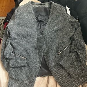 Black and white blazer